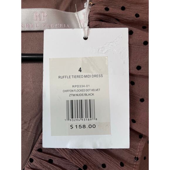 Rachel Parcell‎ Ruffle Tiered Midi Dress Sz 4 - Picture 5 of 8
